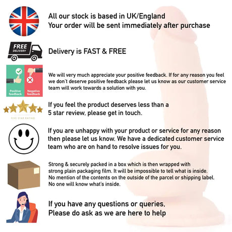 Superior Realistic 7 Inch Dildo Flesh - Dildos - Save 25% - Fast Shipping - United Kingdom Stoke-on-trent