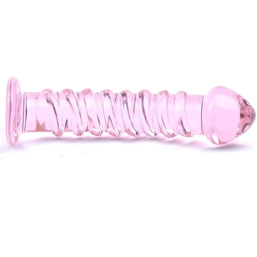 Textured Pink Glass Dildo - Save 25% - Fast Shipping - United Kingdom Stoke-on-trent