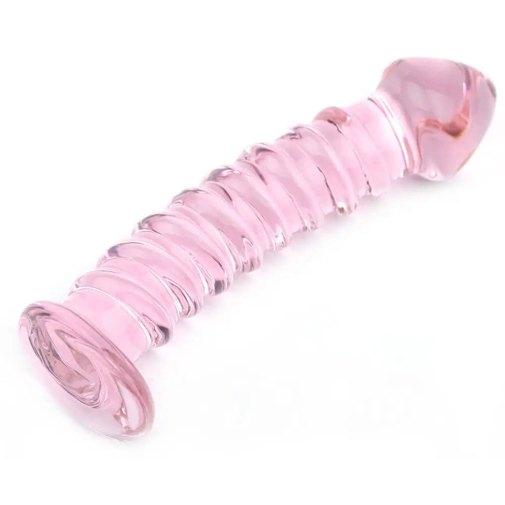 Textured Pink Glass Dildo - Save 25% - Fast Shipping - United Kingdom Stoke-on-trent