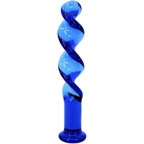 The Bolt - Blue Twisted Screw Glass Dildo - Dildos - Save 25% - Fast Shipping - United Kingdom Stoke-on-trent