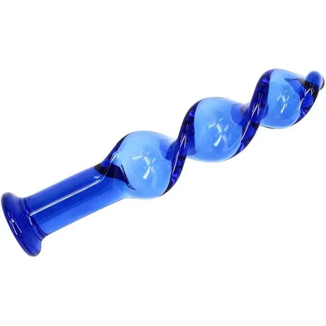 The Bolt - Blue Twisted Screw Glass Dildo - Dildos - Save 25% - Fast Shipping - United Kingdom Stoke-on-trent