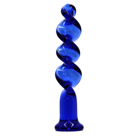 The Bolt - Blue Twisted Screw Glass Dildo - Sex Toy - Save 20%