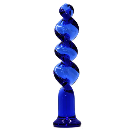 The Bolt - Blue Twisted Screw Glass Dildo - Dildos - Save 25% - Fast Shipping - United Kingdom Stoke-on-trent