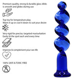 The Bolt - Blue Twisted Screw Glass Dildo - Dildos - Save 25% - Fast Shipping - United Kingdom Stoke-on-trent