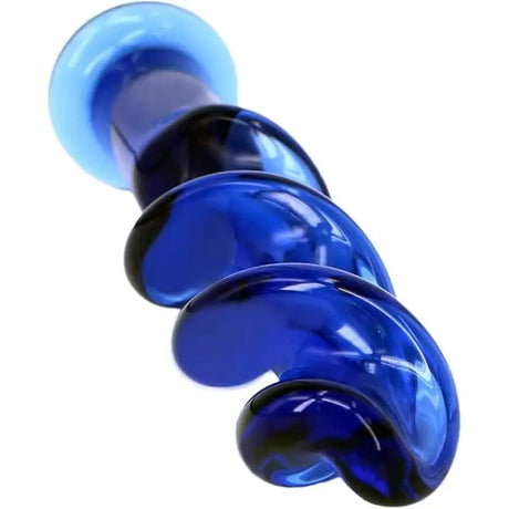 The Bolt - Blue Twisted Screw Glass Dildo - Dildos - Save 25% - Fast Shipping - United Kingdom Stoke-on-trent