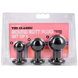 The Classic Round Butt Plug 3 Piece Set Black - Save 10% - Anal Dildos United Kingdom Stoke-on-trent