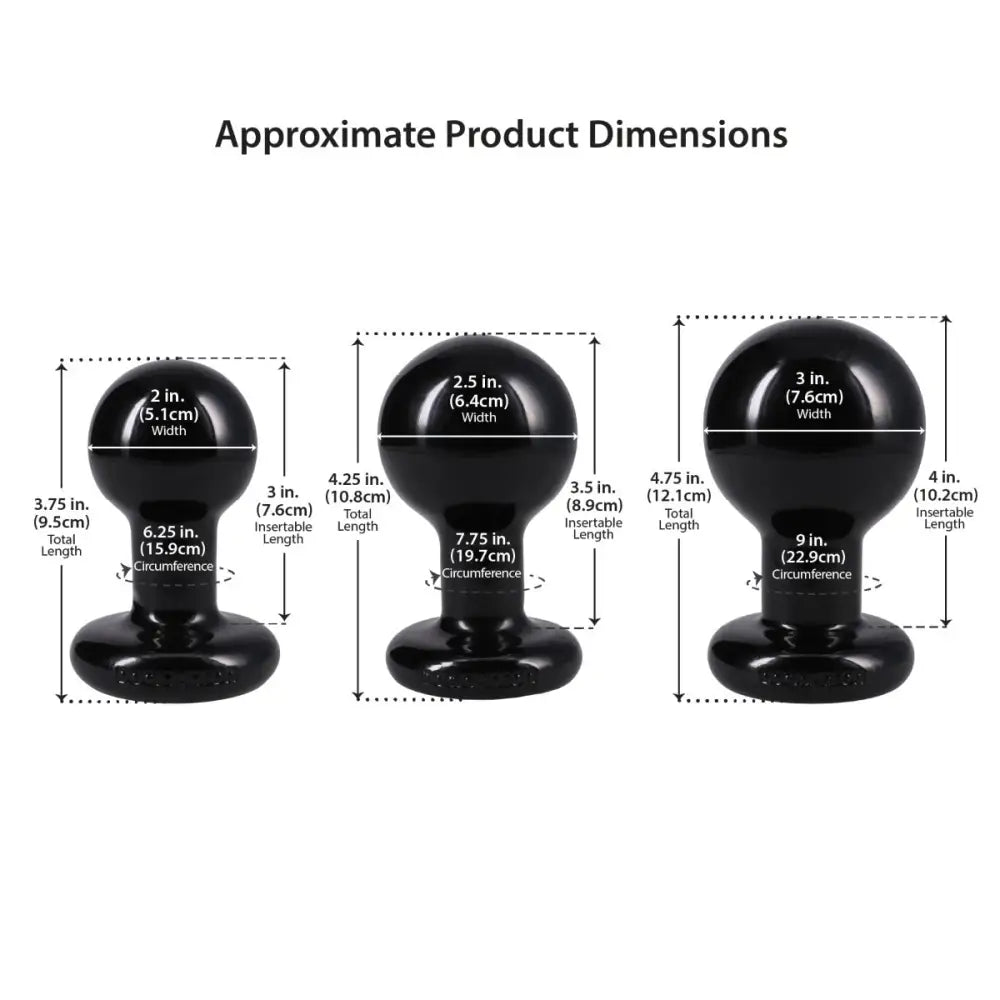 The Classic Round Butt Plug 3 Piece Set Black - Save 10% - Anal Dildos United Kingdom Stoke-on-trent