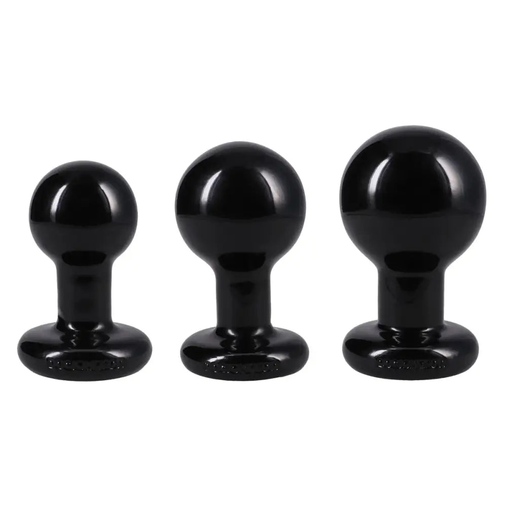 The Classic Round Butt Plug 3 Piece Set Black - Save 10% - Anal Dildos United Kingdom Stoke-on-trent