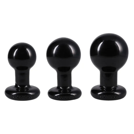 The Classic Round Butt Plug 3 Piece Set Black - Save 10% - Anal Dildos United Kingdom Stoke-on-trent