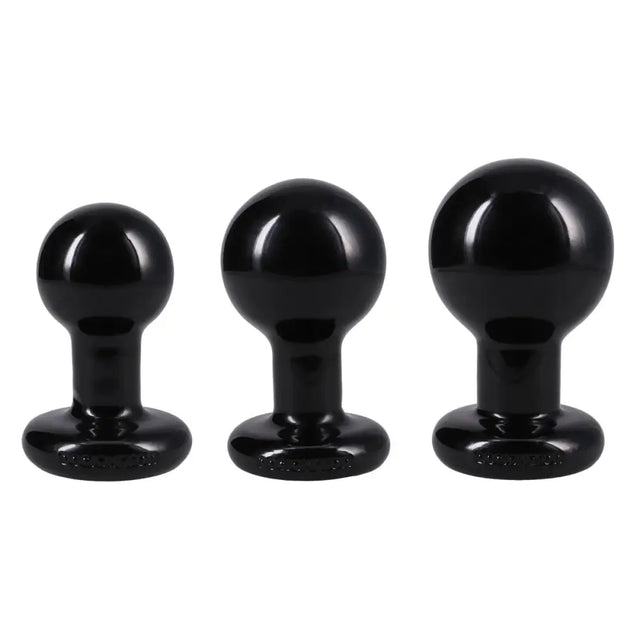 The Classic Round Butt Plug 3 Piece Set Black - Save 10% - Anal Dildos United Kingdom Stoke-on-trent