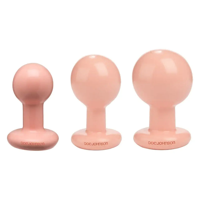 The Classic Round Butt Plug 3 Piece Set Vanilla - Save 10% - Anal Dildos United Kingdom Stoke-on-trent