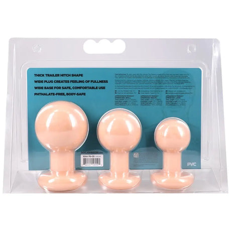 The Classic Round Butt Plug 3 Piece Set Vanilla - Save 10% - Anal Dildos United Kingdom Stoke-on-trent
