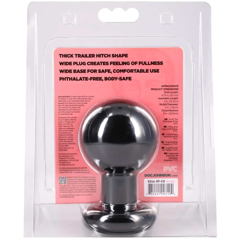 The Classic Round Butt Plug Large Black - Save 10% - Anal Dildos United Kingdom Stoke-on-trent