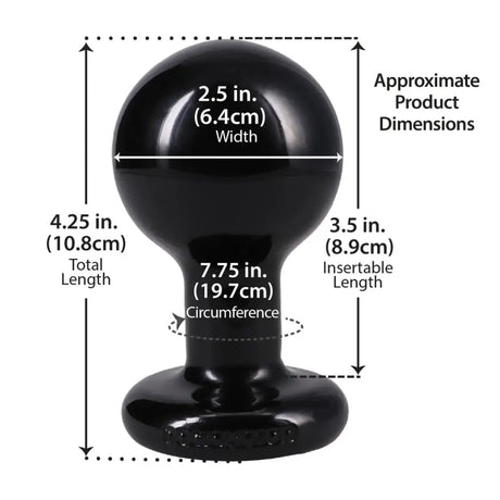 The Classic Round Butt Plug Medium Black - Save 10% - Anal Dildos United Kingdom Stoke-on-trent