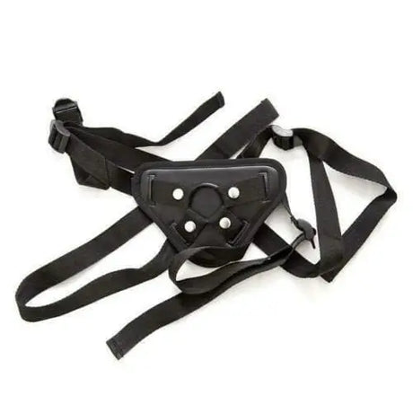The Gaper 7 Inch Strap-on Dildo and Harness in Black - Save 25% - Strap-on - Fast Shipping - Anal Dildos United Kingdom Stoke-on-trent