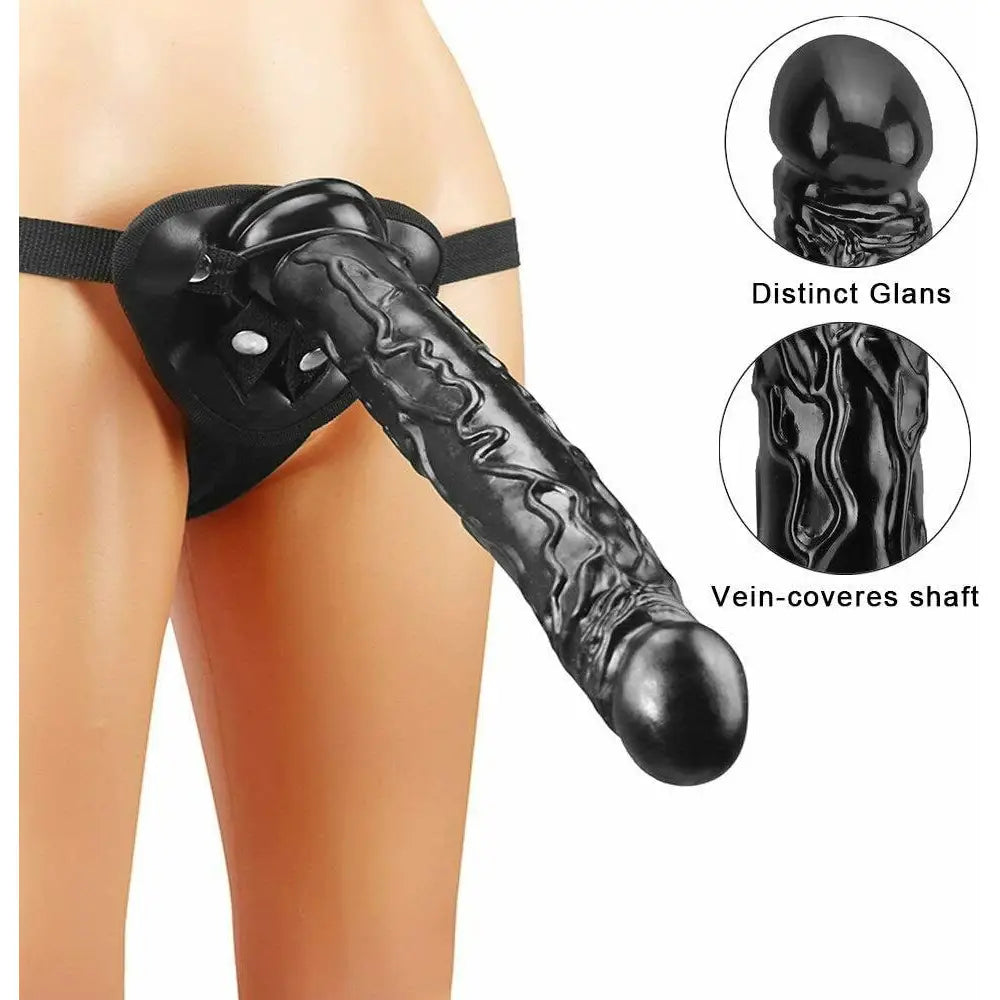 The Impaler 13 Inch Strap-on Dildo in Black with Back-supported Harness - Save 15% - Strap-on Back-supported - Sale United Kingdom