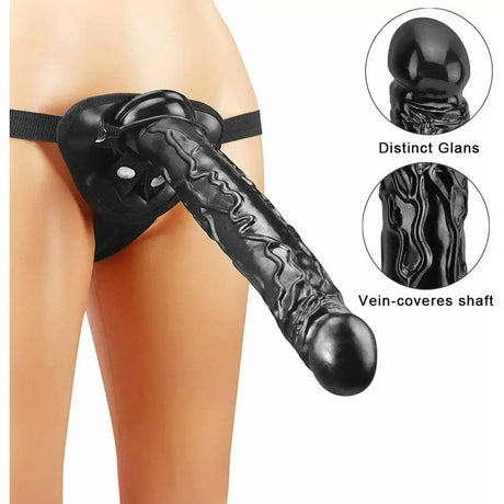 The Impaler 13 Inch Strap-on Dildo in Black with Back-supported Harness - Save 15% - Strap-on Back-supported - Sale United Kingdom