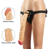 The Impaler 13 Inch Strap-on Dildo in Flesh with Black Back-supported Harness - Save 25% - Strap-on Back-supported - Sale United Kingdom