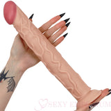 The Impaler 13 Inch Strap-on Dildo in Flesh with Black Back-supported Harness - Save 25% - Strap-on Back-supported - Sale United Kingdom