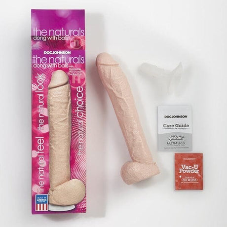 The Naturals 12 Inch Dong with Balls - Save 30% - Dildo