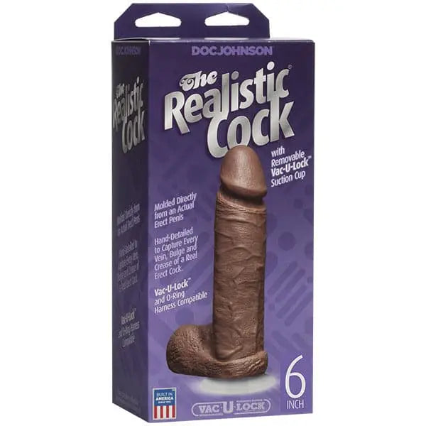 The Realistic Cock 6 Inch Dildo Flesh Brown - Save 30% - Fast Shipping - United Kingdom Stoke-on-trent