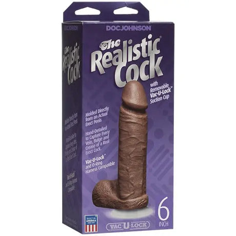 The Realistic Cock 6 Inch Dildo Flesh Brown - Save 30% - Fast Shipping - United Kingdom Stoke-on-trent