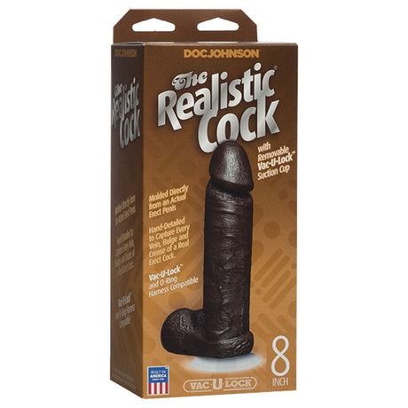 The Realistic Cock 8 Inch Dildo Black - Save 30%
