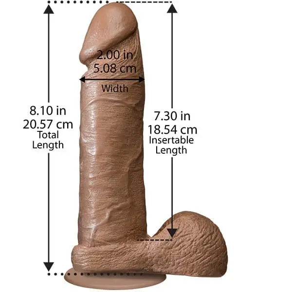 The Realistic Cock 8 Inch Dildo Flesh Brown - Save 25% - Fast Shipping - United Kingdom Stoke-on-trent