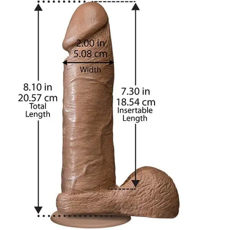 The Realistic Cock 8 Inch Dildo Flesh Brown - Save 25% - Fast Shipping - United Kingdom Stoke-on-trent