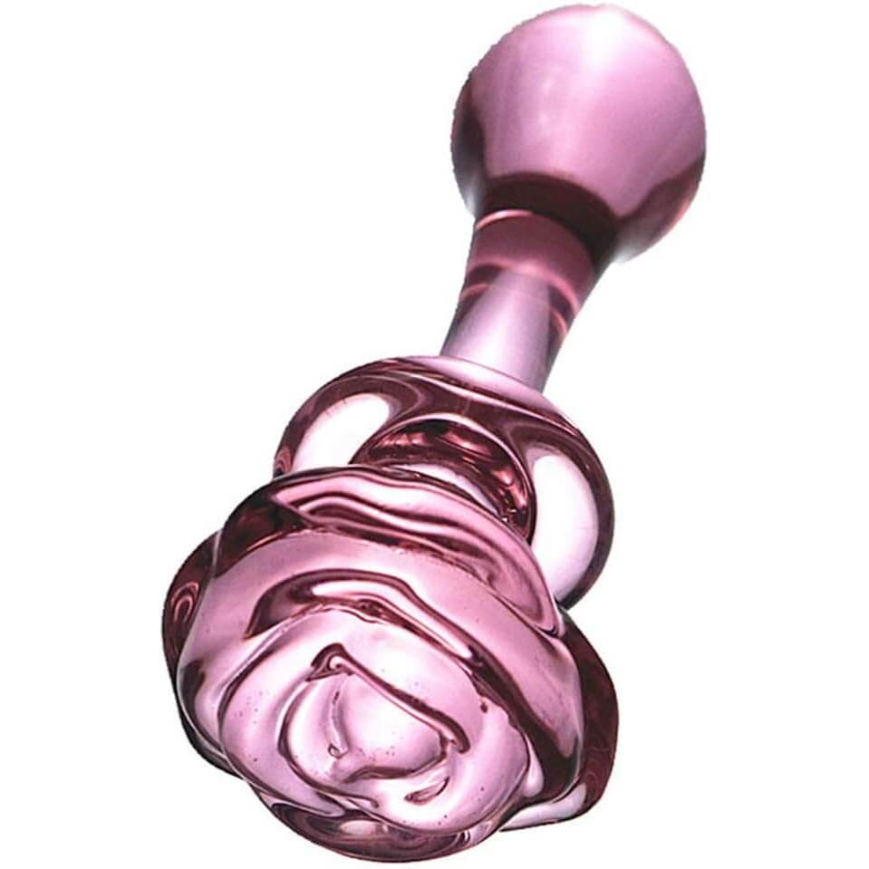 The Rose Glass Dildo Butt Plug - Sex Toy - Save 25%