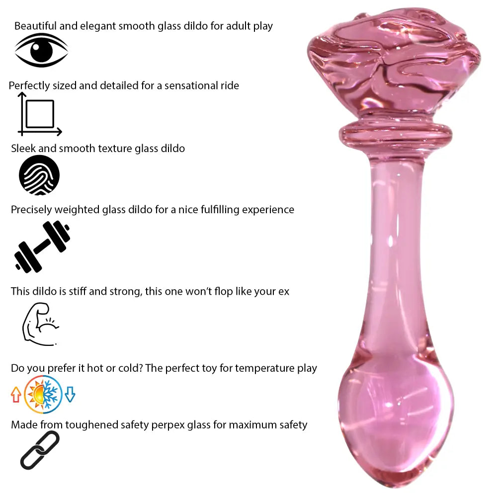 The Rose Glass Dildo Butt Plug - Dildos - Save 25% - Fast Shipping - United Kingdom Stoke-on-trent