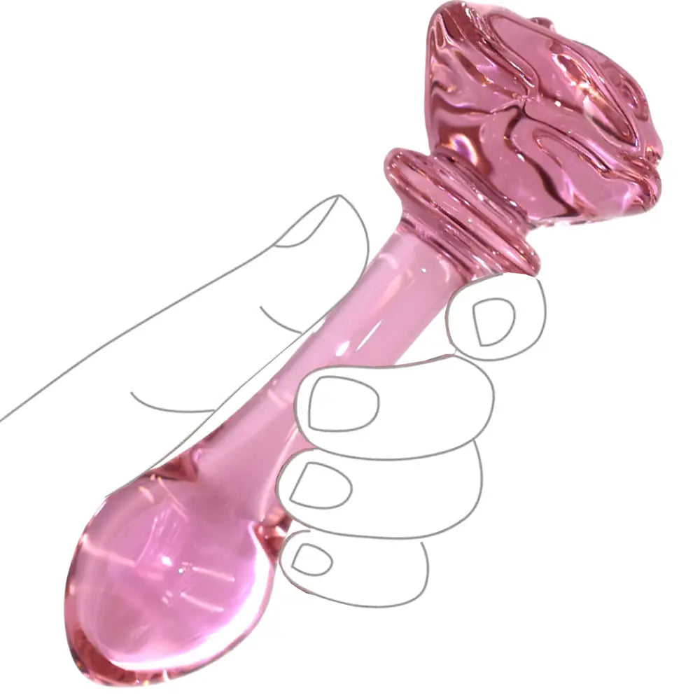 The Rose Glass Dildo Butt Plug - Dildos - Save 25% - Fast Shipping - United Kingdom Stoke-on-trent
