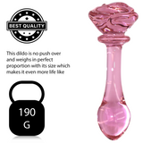 The Rose Glass Dildo Butt Plug - Sex Toy - Save 25%