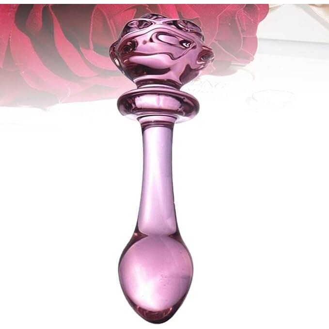 The Rose Glass Dildo Butt Plug - Sex Toy - Save 25%