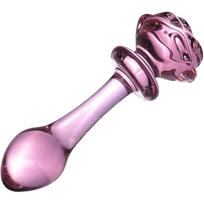 The Rose Glass Dildo Butt Plug - Sex Toy - Save 25%