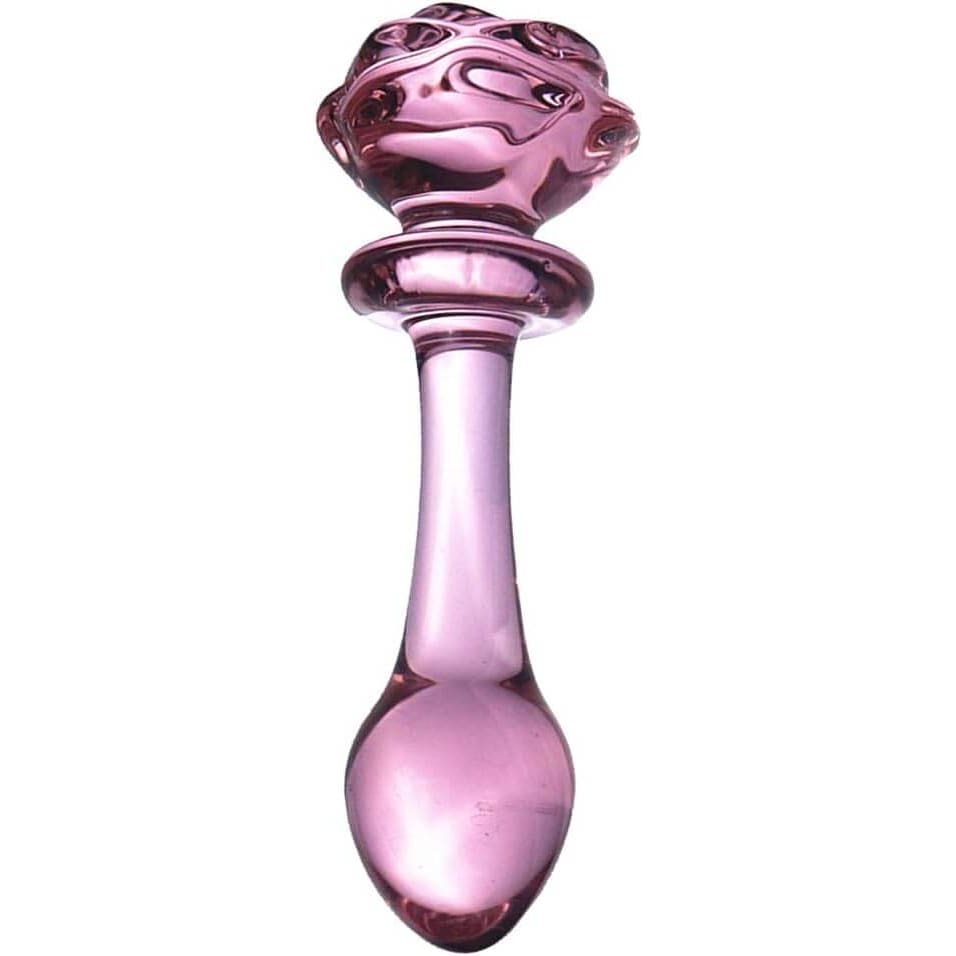 The Rose Glass Dildo Butt Plug - Sex Toy - Save 25%