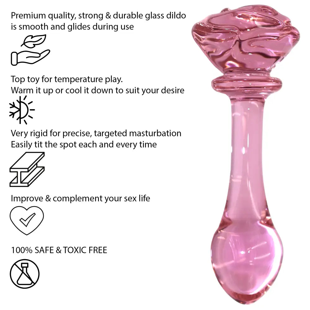 The Rose Glass Dildo Butt Plug - Dildos - Save 25% - Fast Shipping - United Kingdom Stoke-on-trent