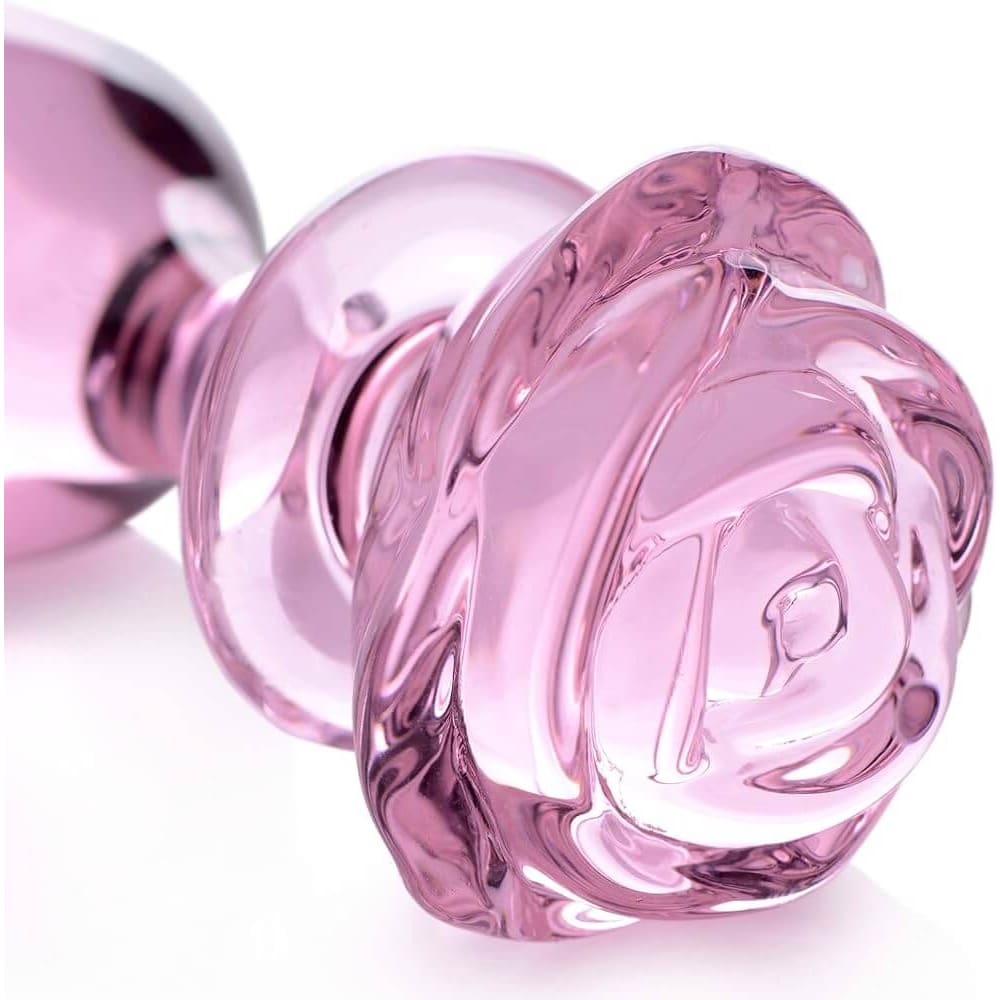 The Rose Glass Dildo Butt Plug - Sex Toy - Save 25%