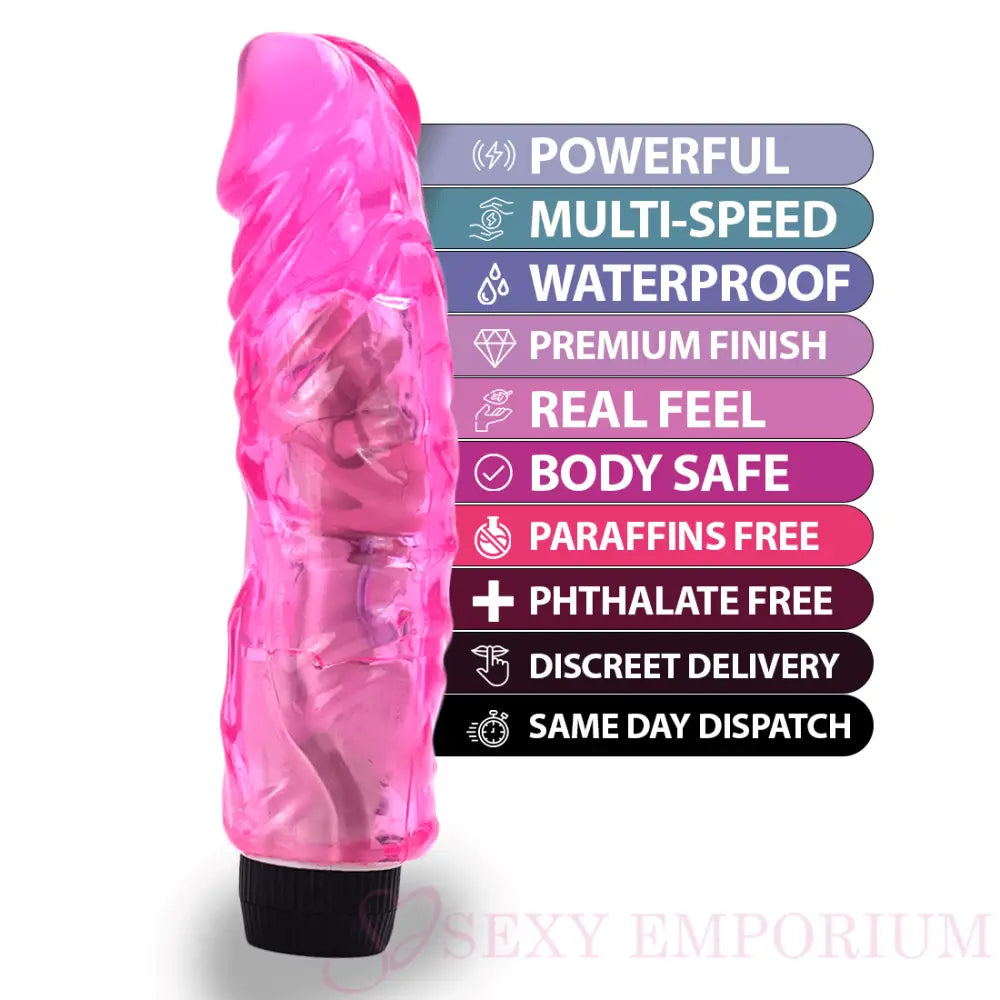 Thick 8 Inch Powerful Multi-speed Vibrator Pink - Save 25% - Multi-speed - Fast Shipping - United Kingdom Stoke-on-trent