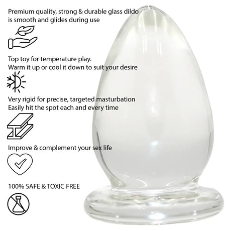 Thick Chode Glass Butt Plug - Sex Toy - Save 25% - Fast Shipping - Anal Dildos United Kingdom Stoke-on-trent