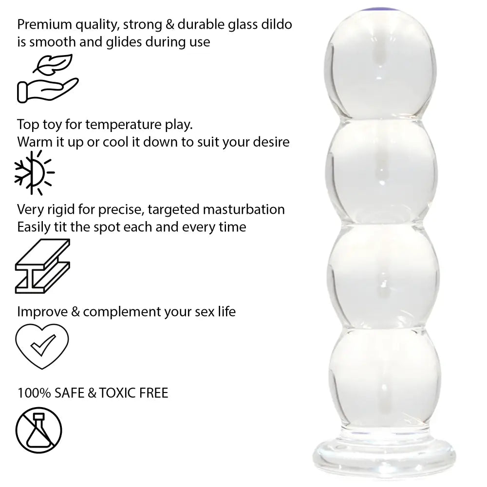 Thick Ribbed Bubble Glass Anal Dildo - Dildos - Save 25% - Fast Shipping - United Kingdom Stoke-on-trent