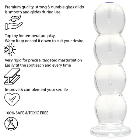 Thick Ribbed Bubble Glass Anal Dildo - Dildos - Save 25% - Fast Shipping - United Kingdom Stoke-on-trent