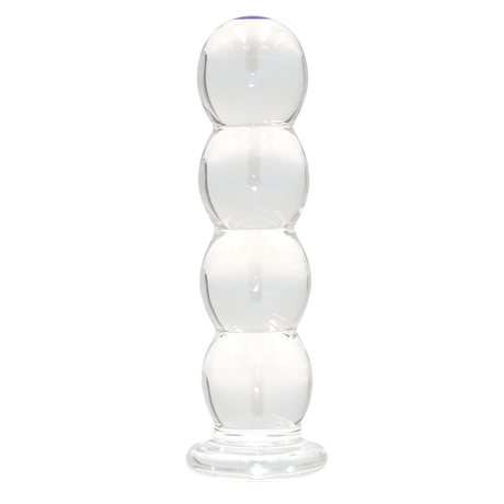Thick Ribbed Bubble Glass Anal Dildo - Dildos - Save 25%