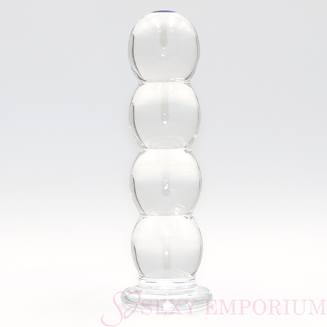 Thick Ribbed Bubble Glass Anal Dildo - Dildos - Save 25%