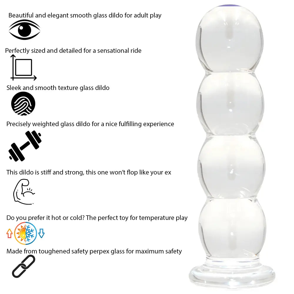 Thick Ribbed Bubble Glass Anal Dildo - Dildos - Save 25% - Fast Shipping - United Kingdom Stoke-on-trent