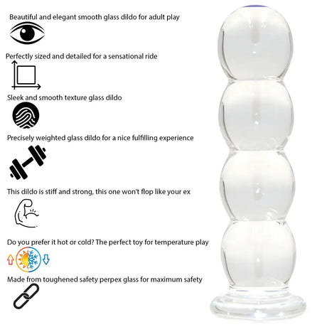 Thick Ribbed Bubble Glass Anal Dildo - Dildos - Save 25% - Fast Shipping - United Kingdom Stoke-on-trent