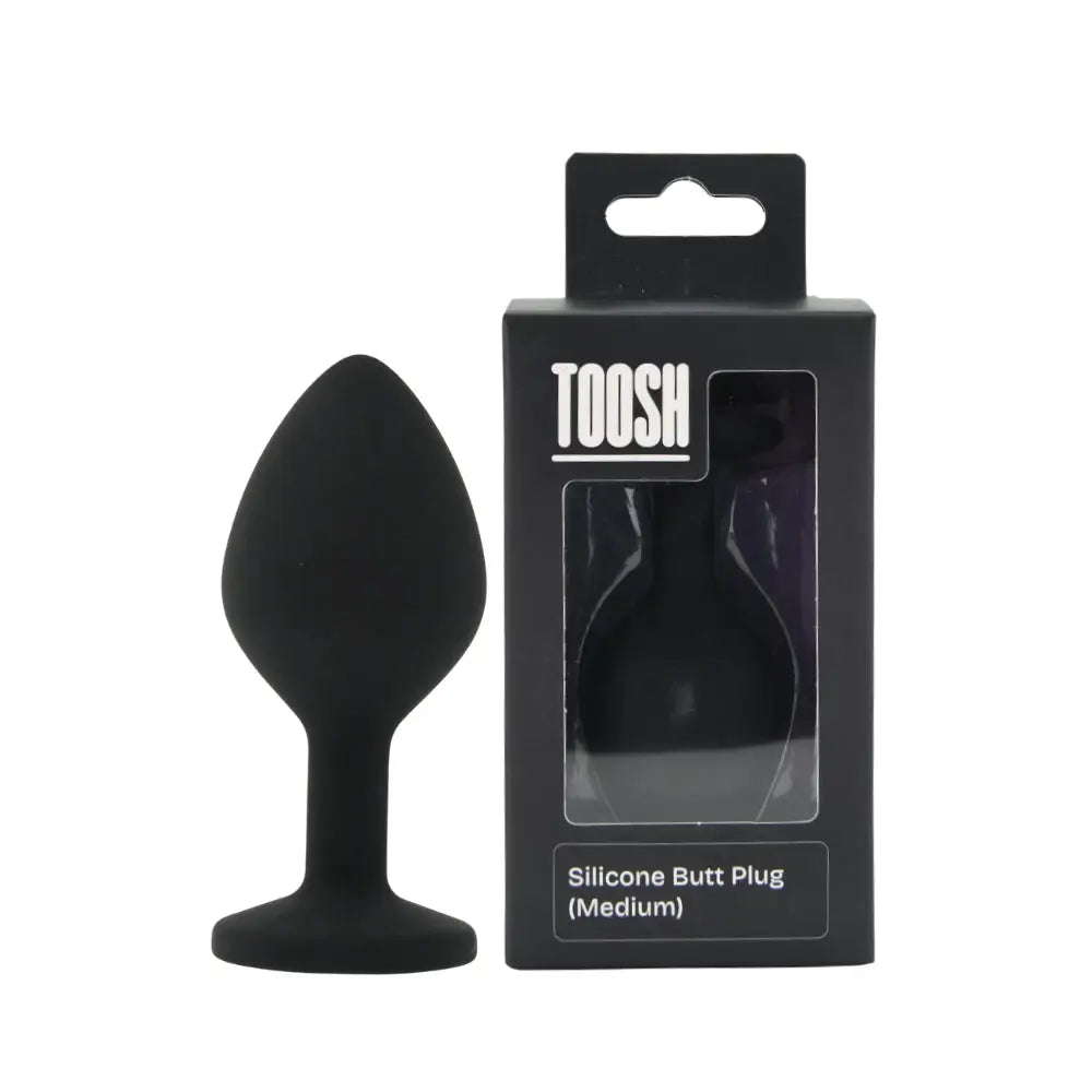 Toosh Black Silicone Butt Plug Medium - Save 10% - Sale United Kingdom Stoke-on-trent