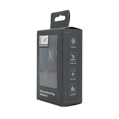 Toosh Black Silicone Butt Plug Medium - Save 10% - Sale United Kingdom Stoke-on-trent