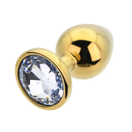 Toosh Gold Metal Butt Plug Large Clear Stone - Save 10% - Sale United Kingdom Stoke-on-trent