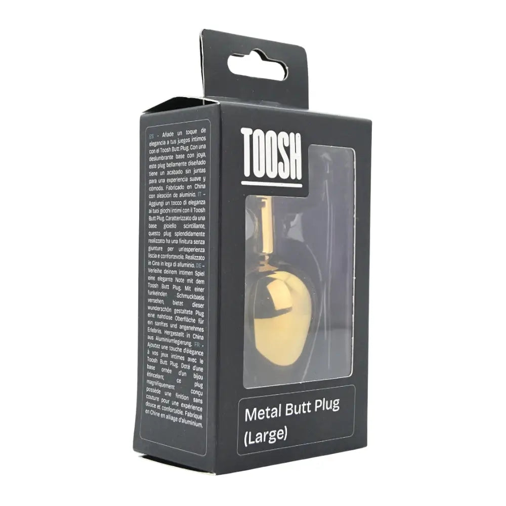 Toosh Gold Metal Butt Plug Large Clear Stone - Save 10% - Sale United Kingdom Stoke-on-trent